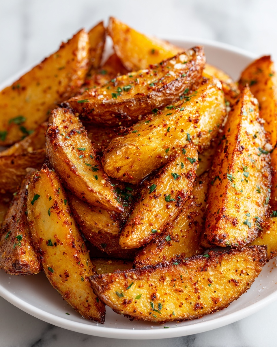 Crispy Roasted Potato Wedges with Seasoned Dips Recipe - Recipe Image