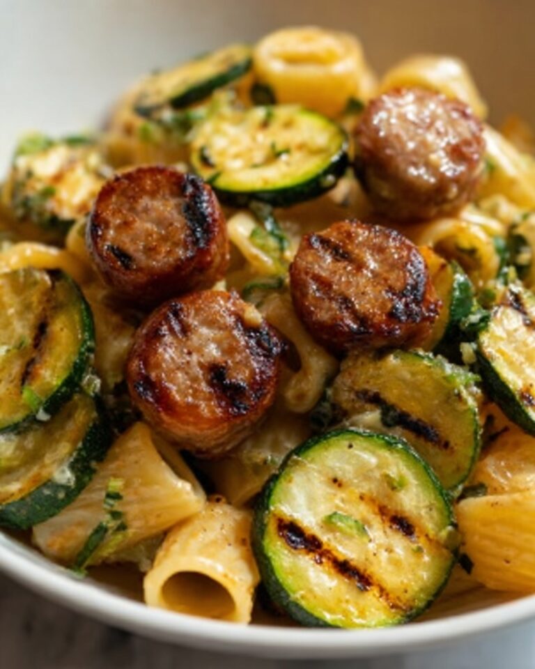 Chicken Sausages with Zucchini, Tomatoes, and Pasta Recipe