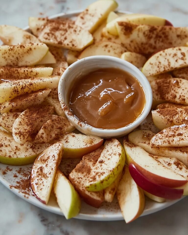 Oven Apple Wedges Fries with Caramel Cream Dipping Sauce Recipe