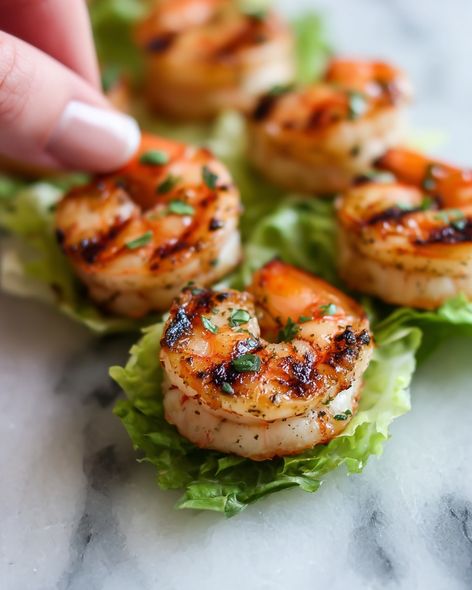 Grilled Shrimp Tostadas with Creamy Avocado Sauce Recipe - Recipe Image