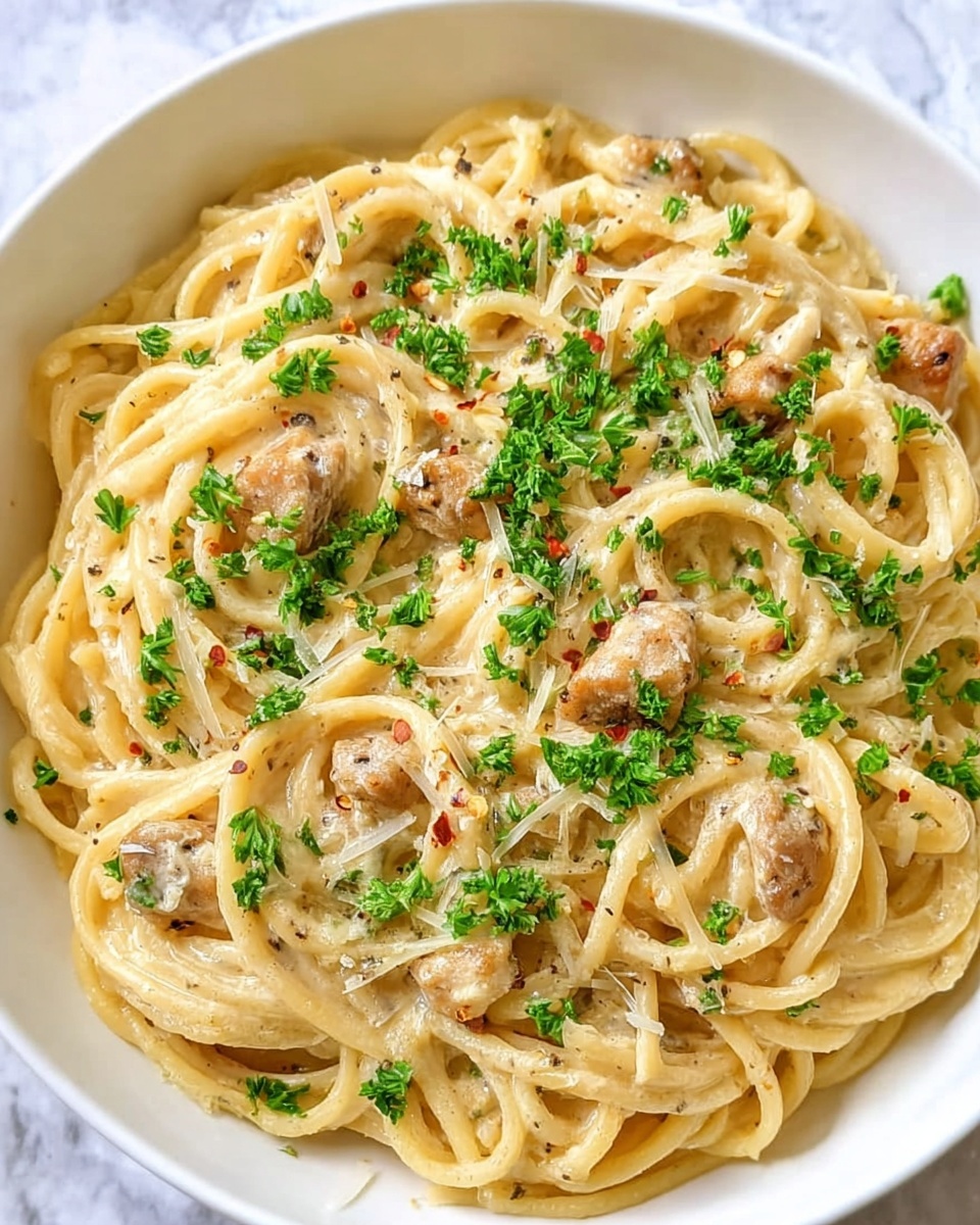One Pot Creamy Garlic Pasta Recipe - Recipe Image