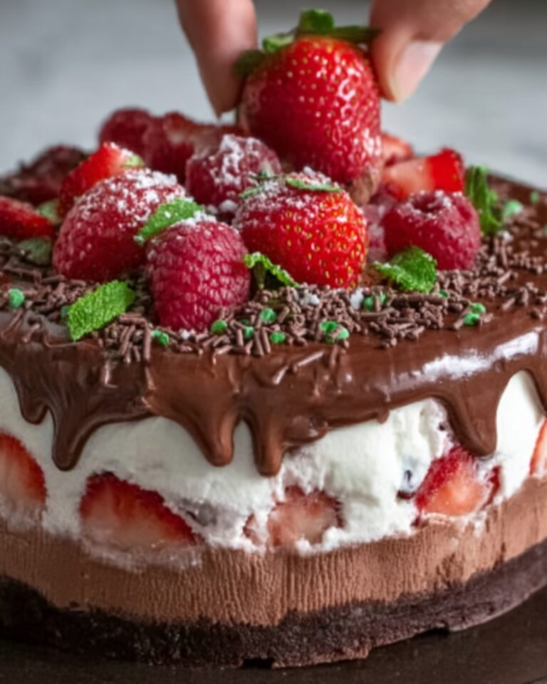 Decadent Strawberry Chocolate Fantasy Ice Cream Cake Recipe