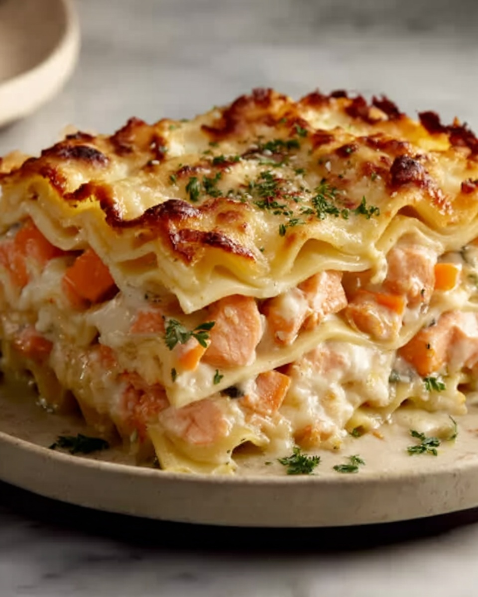 Seafood Lasagna with Clam Chowder and Fresh Herbs Recipe - Recipe Image