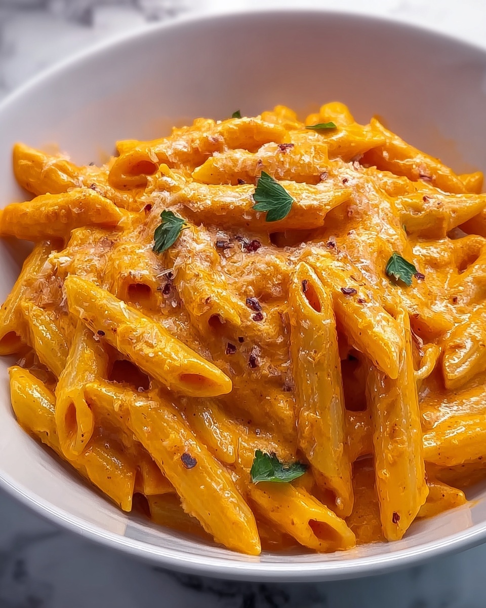 Penne Rosa: Creamy Vegetarian Pasta with Zucchini, Mushrooms, and Spinach Recipe - Recipe Image