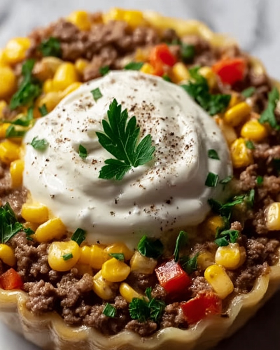 Creamy Ranch Beef Bowtie Skillet with Sweet Corn Recipe - Recipe Image