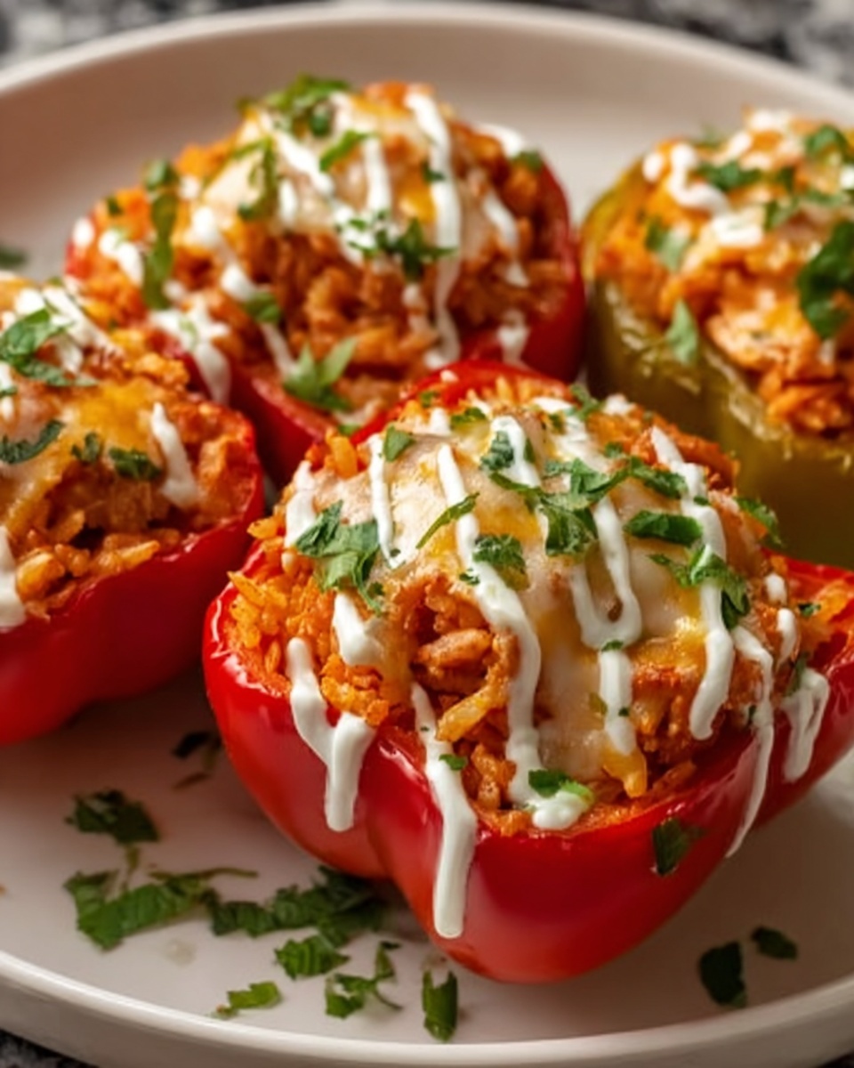 Spicy Buffalo Chicken Stuffed Peppers Recipe - Recipe Image