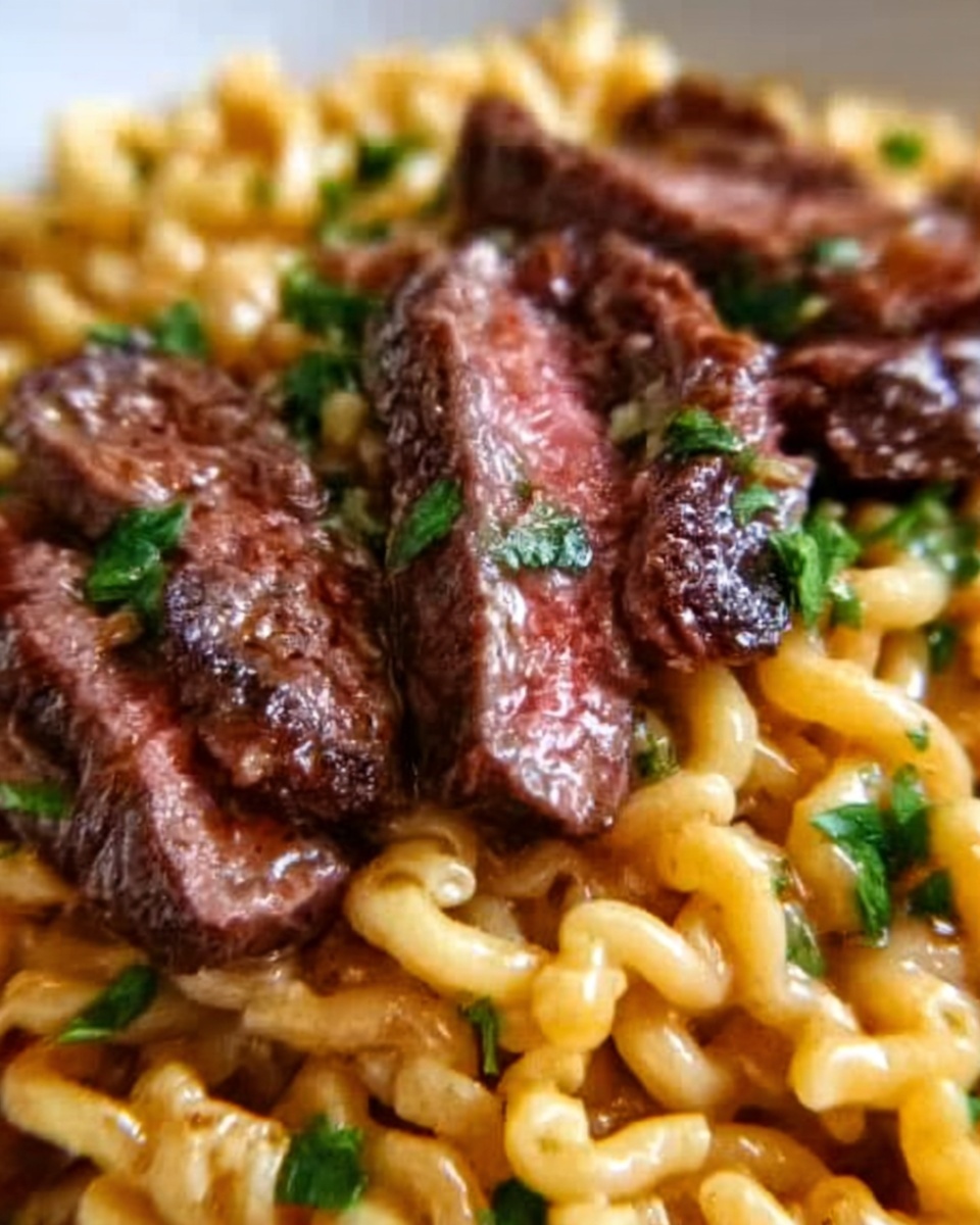 One-Pot Smoky Honey BBQ Steak Pasta Recipe - Recipe Image