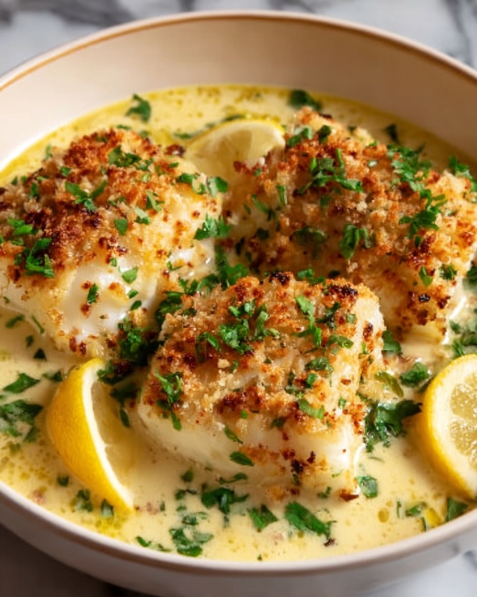 Baked Cod in Coconut Lemon Cream Sauce Recipe - Recipe Image