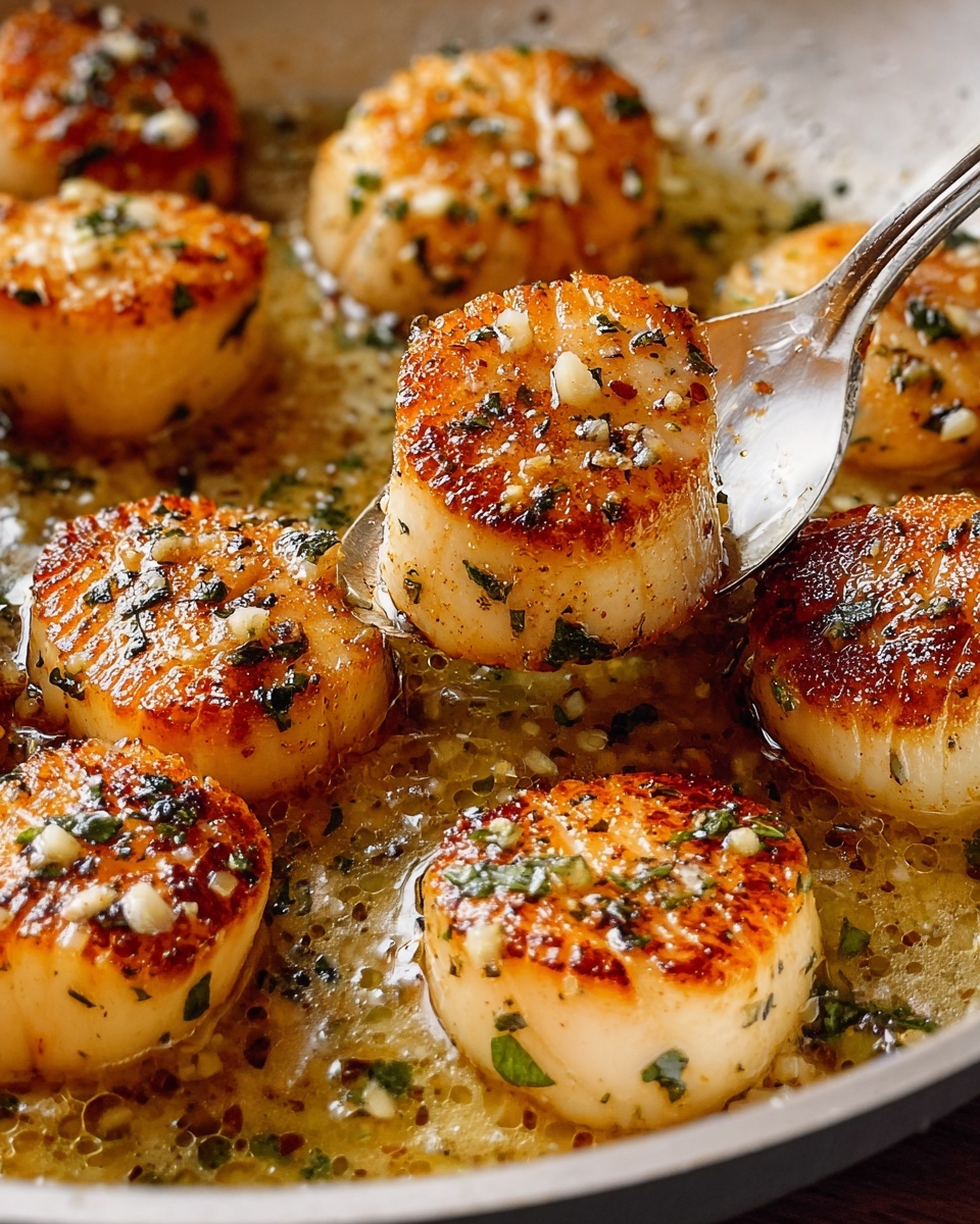 Pan Seared Scallops with Lemon Garlic Sauce Recipe - Recipe Image