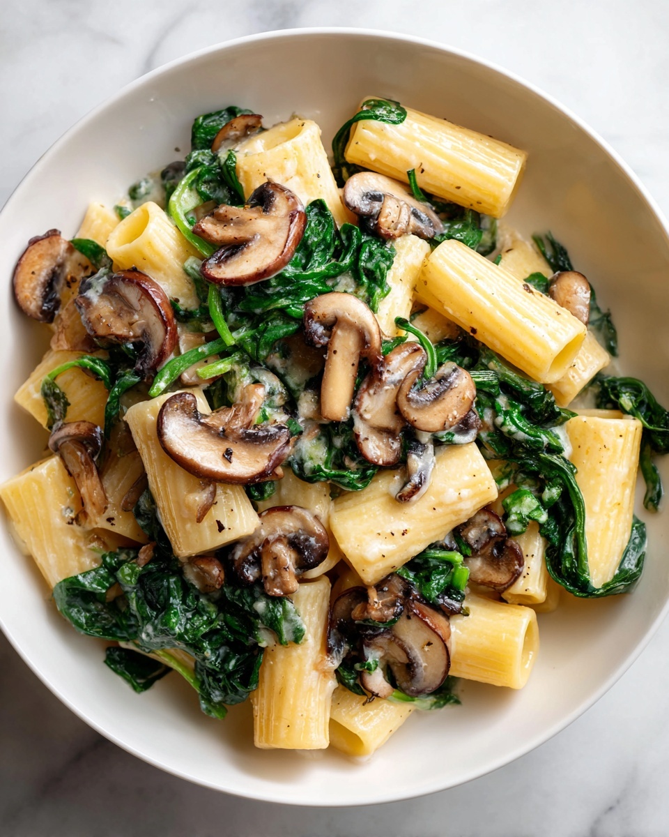 Spinach Mushroom Pasta Recipe - Recipe Image