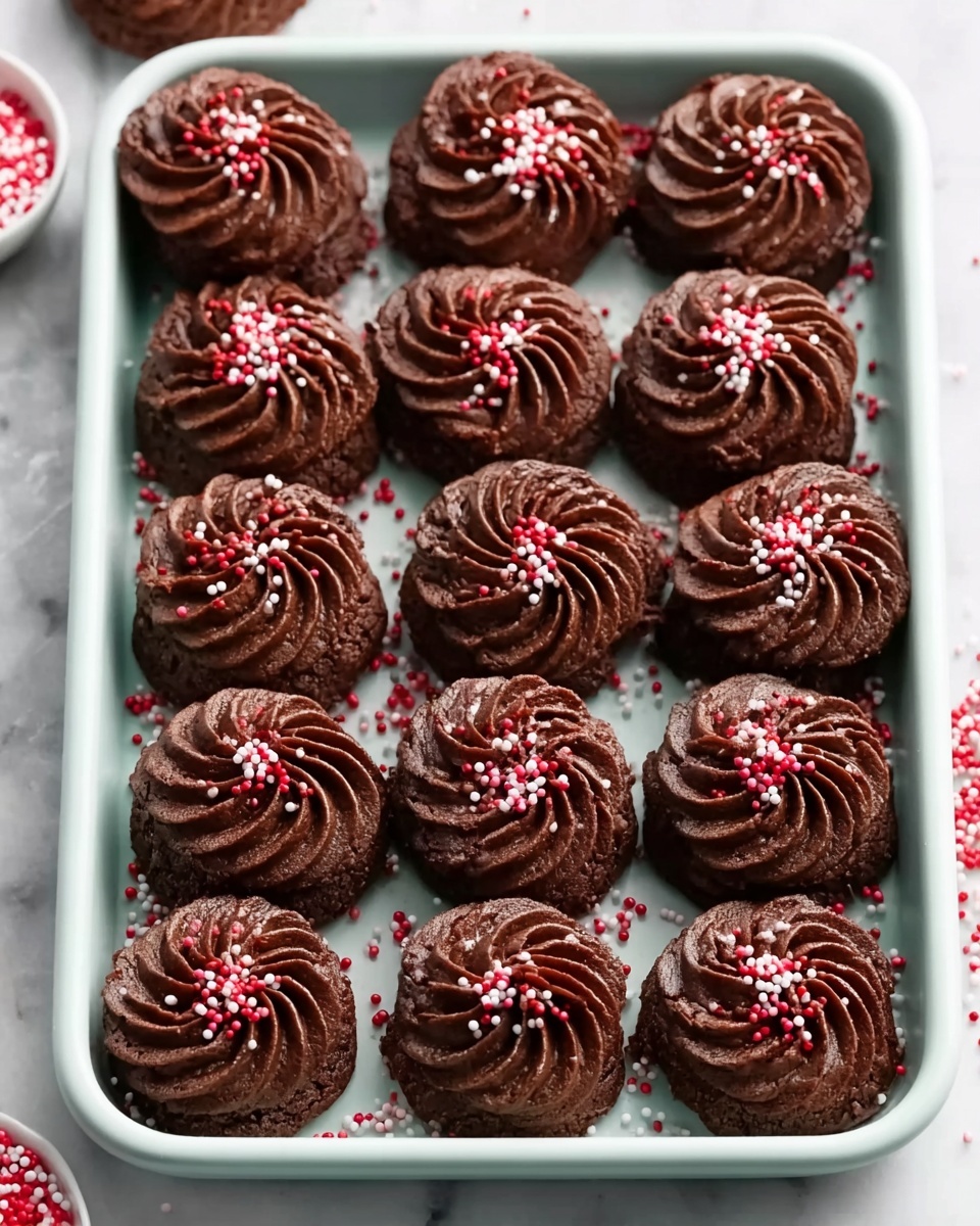 Piped Chocolate Butter Cookies Recipe - Recipe Image