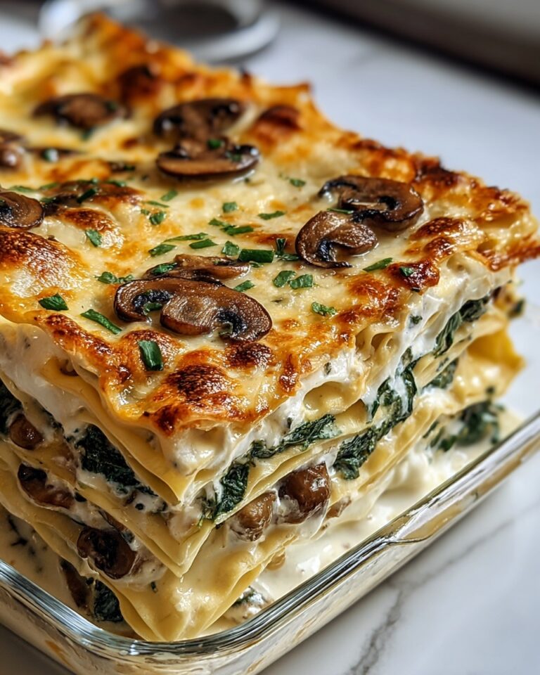 Creamy Spinach Mushroom Lasagna Recipe