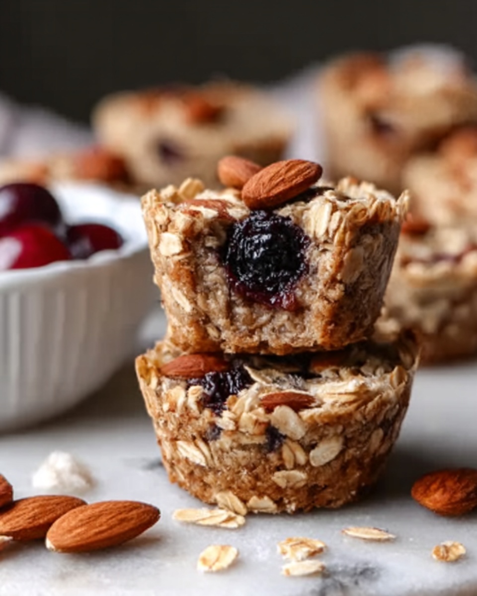 Cherry Almond Baked Oatmeal Cups Recipe - Recipe Image