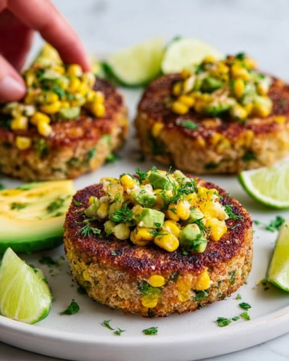 Chicken Burgers with Avocado Corn Salsa Recipe - Recipe Image