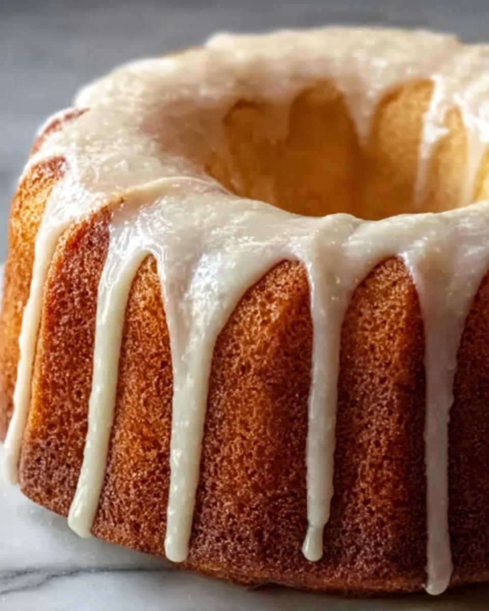 Vanilla Buttermilk Pound Cake with Cream Cheese Glaze Recipe - Recipe Image
