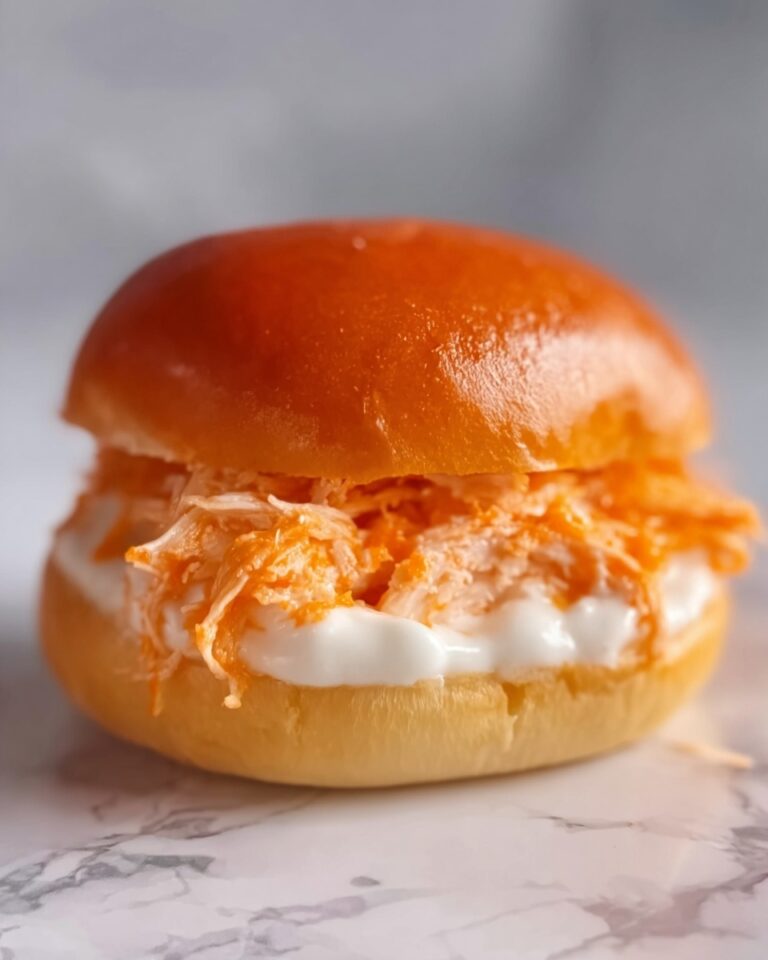 Easy Crockpot Shredded Buffalo Chicken Sandwiches Recipe