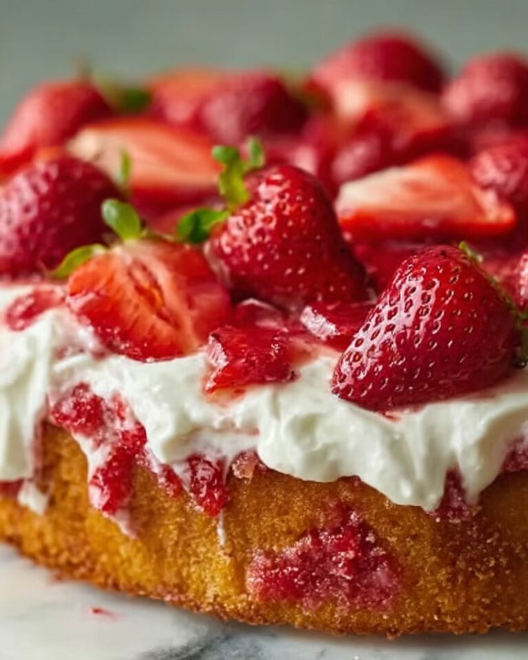 Strawberry Snack Cake with Vanilla Glaze Recipe