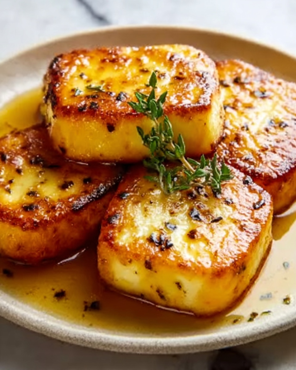 Crispy Pan-Fried Feta with Thyme and Pepper-Infused Honey Recipe - Recipe Image
