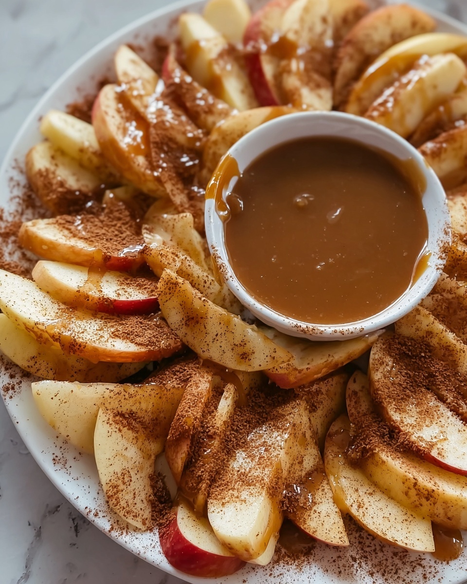 Oven Apple Wedges Fries with Caramel Cream Dipping Sauce Recipe - Recipe Image
