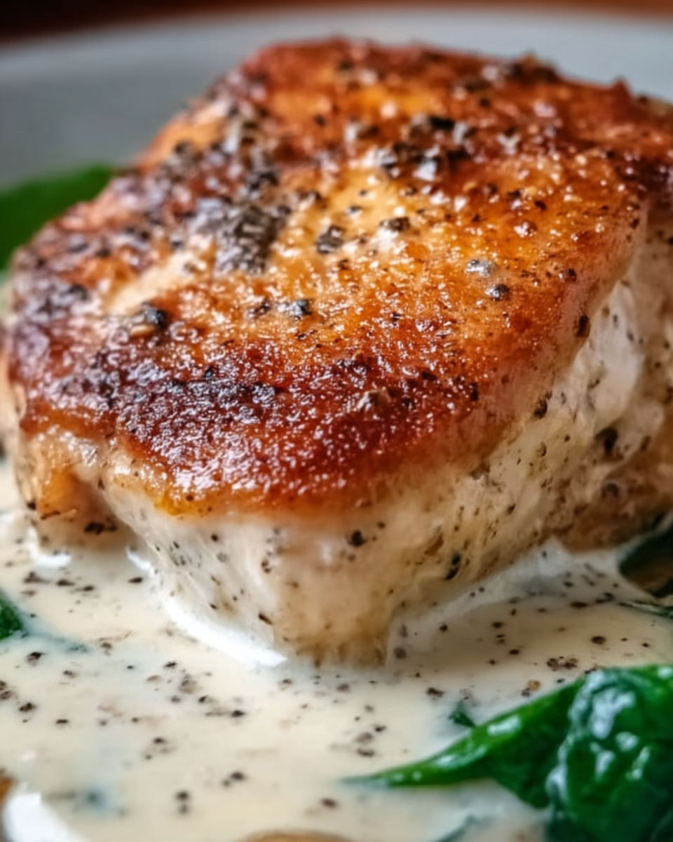 Creamy Smothered Chicken with Spinach, Potatoes, and Mushrooms Recipe - Recipe Image