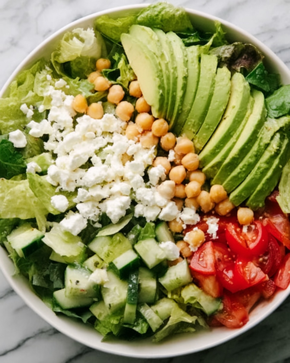 Fresh Chopped Salad with Chickpeas, Feta, and Avocado Recipe - Recipe Image