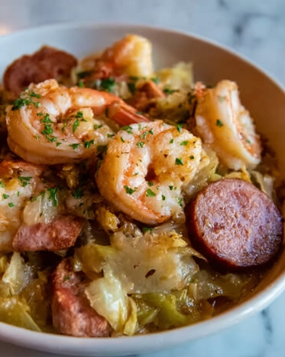 Fried Cabbage with Shrimp & Sausage Recipe - Recipe Image