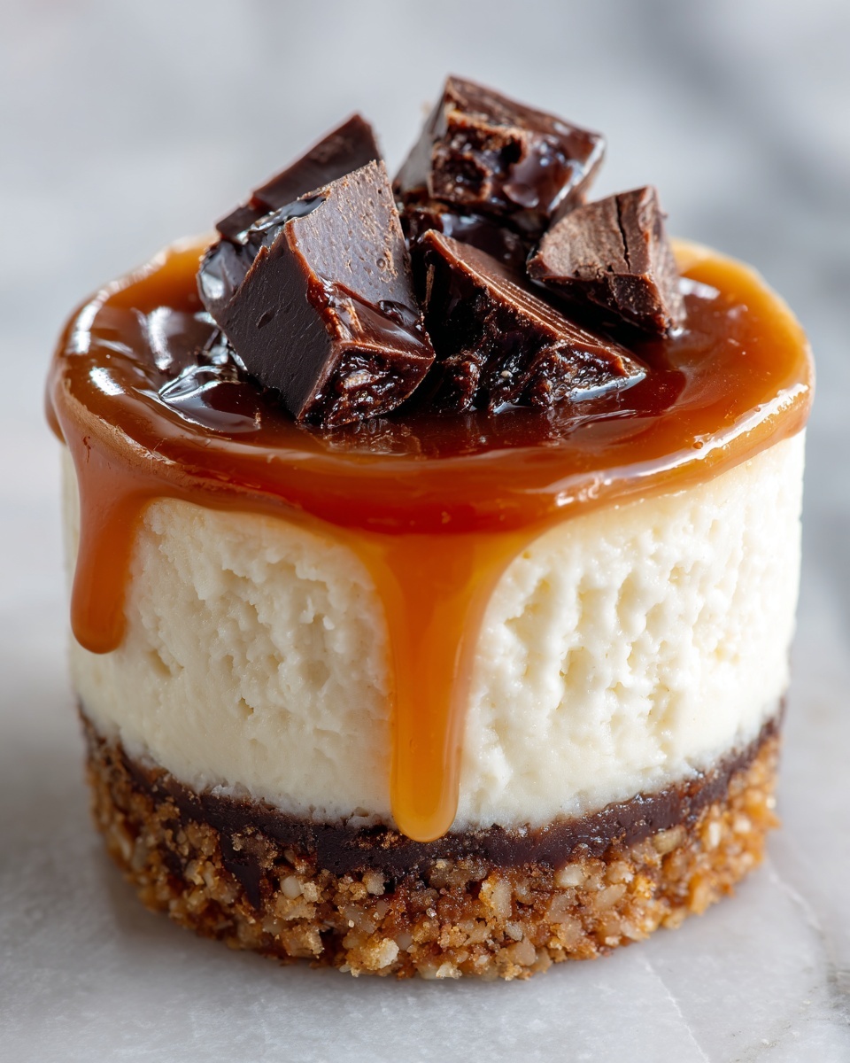 No Bake Chocolate Caramel Cheesecake Bites Recipe - Recipe Image