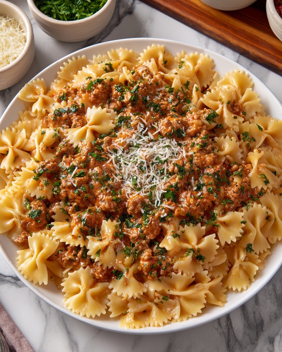 Bowtie Pasta Ziti with Ricotta and Mozzarella Recipe - Recipe Image