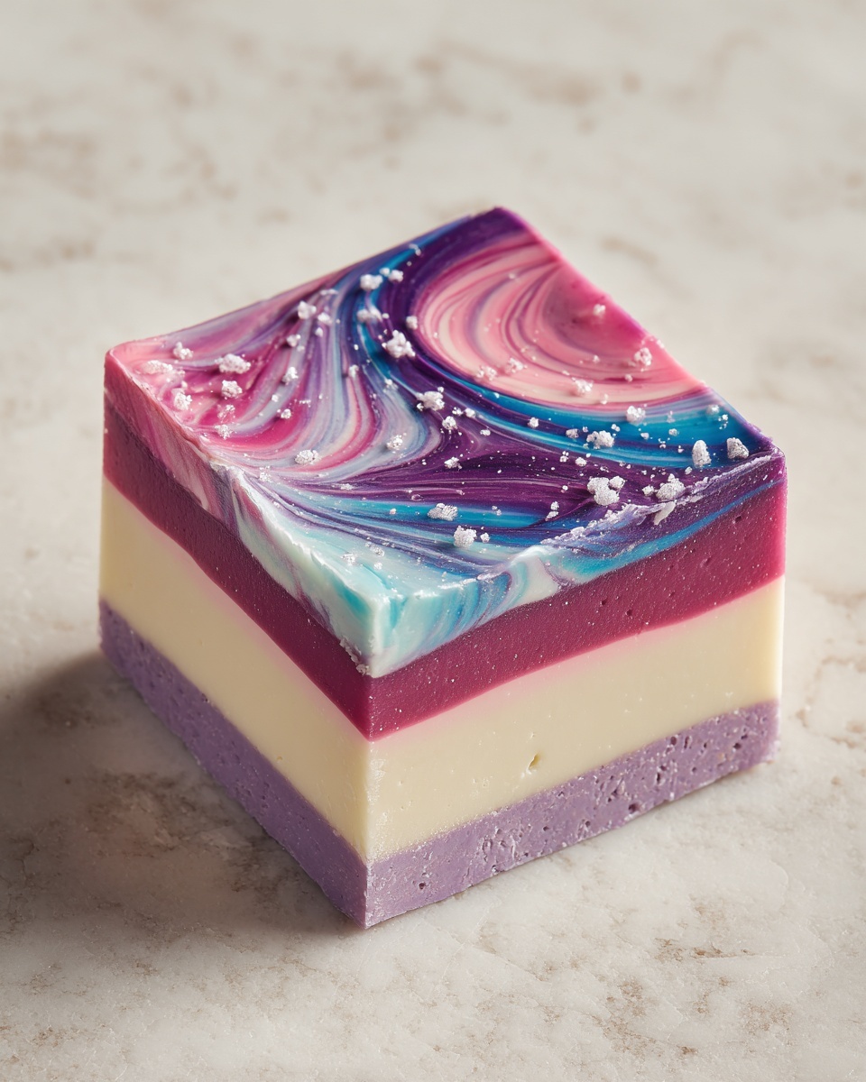 Galaxy Swirl Cotton Candy Fudge Recipe - Recipe Image