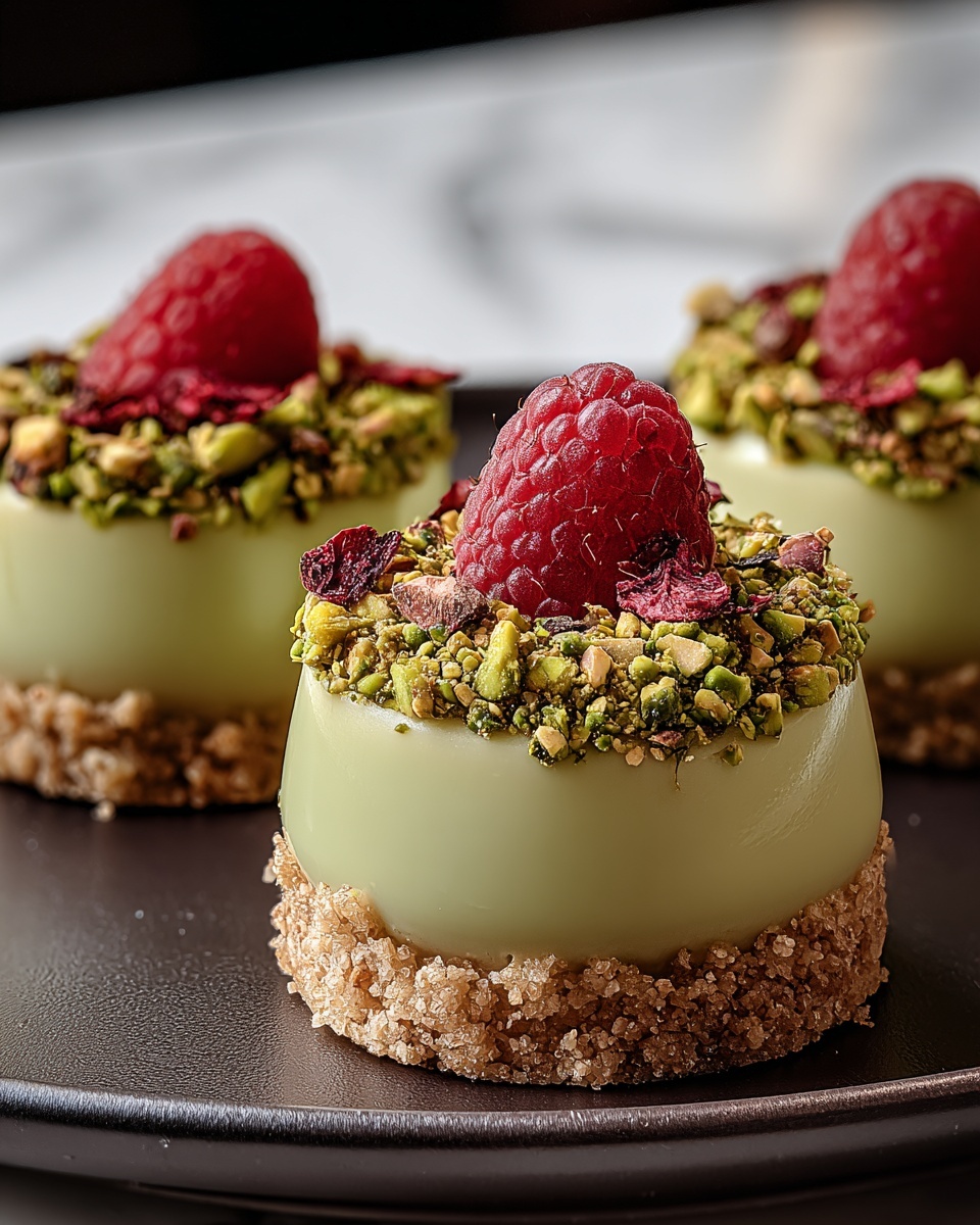 Pistachio & Raspberry Cheesecake Domes Recipe - Recipe Image