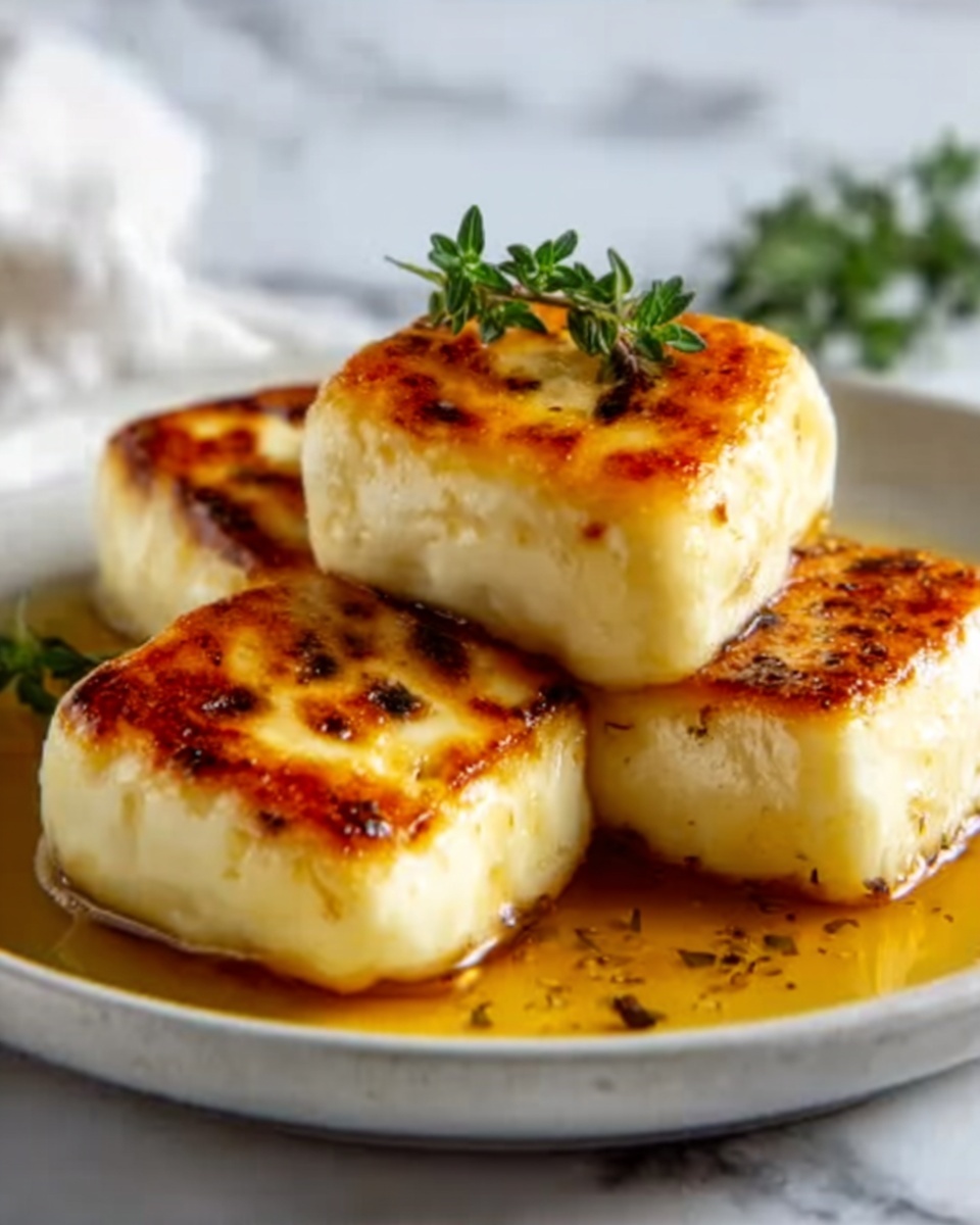 Crispy Pan-Fried Feta with Thyme and Pepper-Infused Honey Recipe - Recipe Image