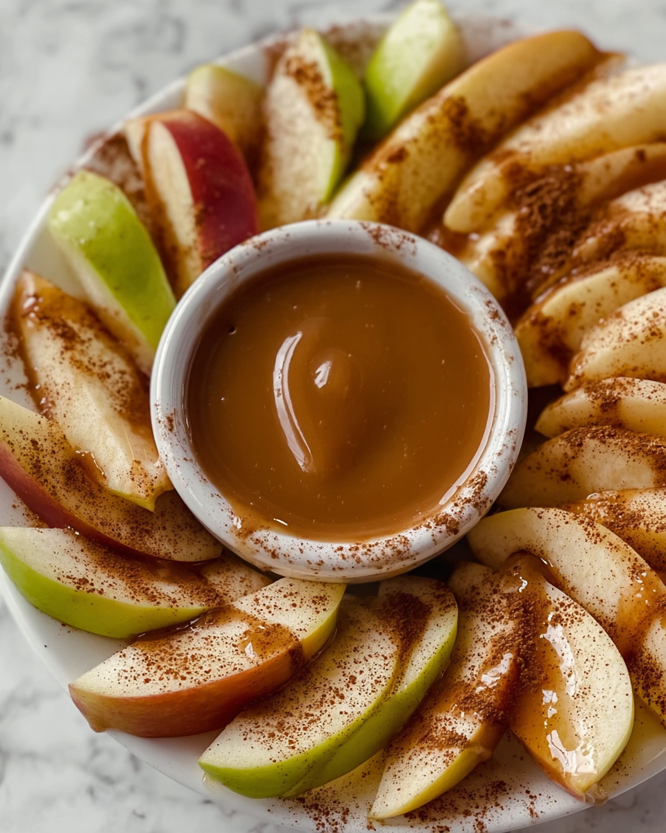 Oven Apple Wedges Fries with Caramel Cream Dipping Sauce Recipe - Recipe Image