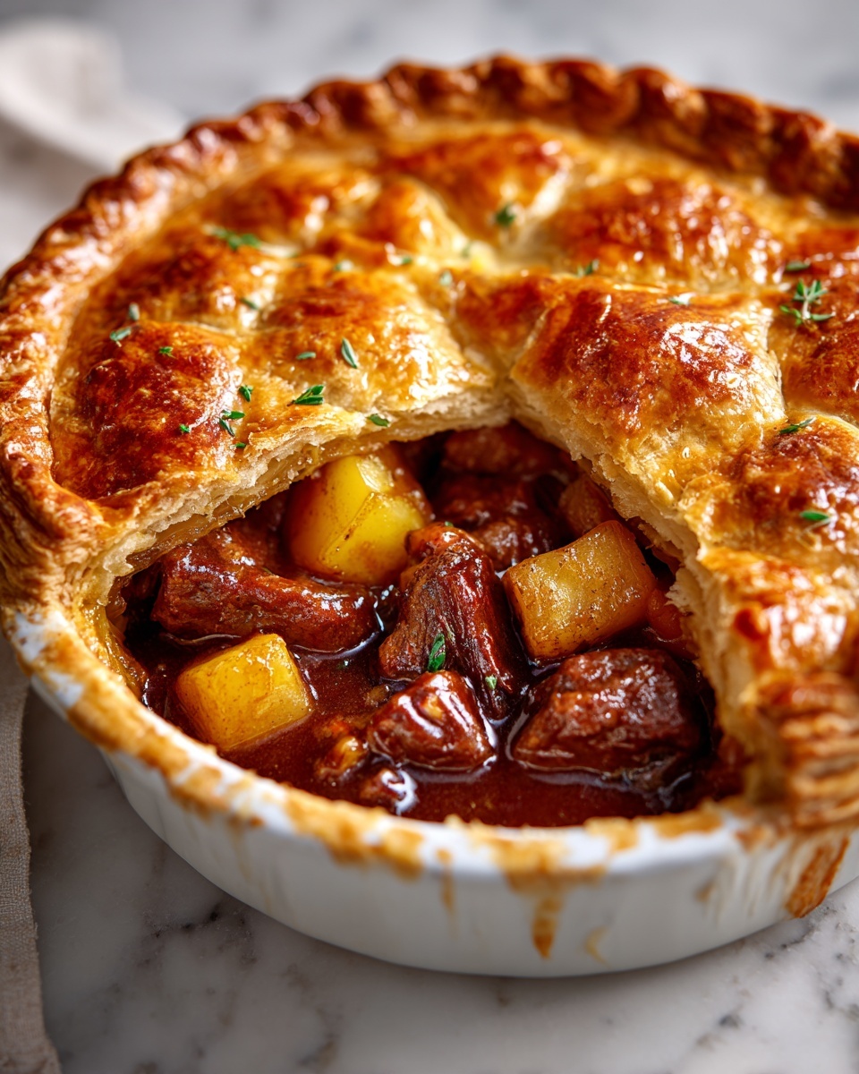 Rich and Tasty Slow-Cooked Steak Pie Recipe - Recipe Image