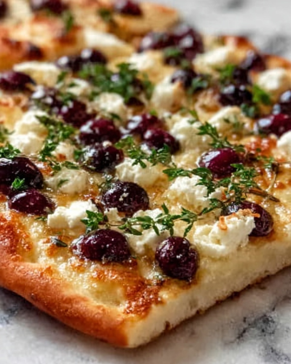 Rustic Cranberry & Balsamic Glazed Flatbread with Fresh Herbs Recipe - Recipe Image
