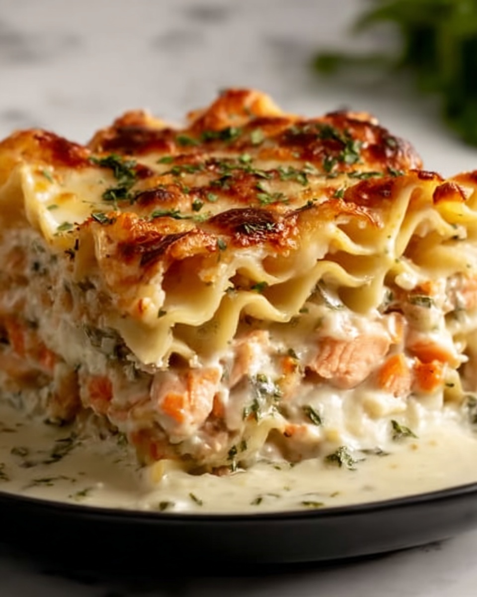 Seafood Lasagna with Clam Chowder and Fresh Herbs Recipe - Recipe Image
