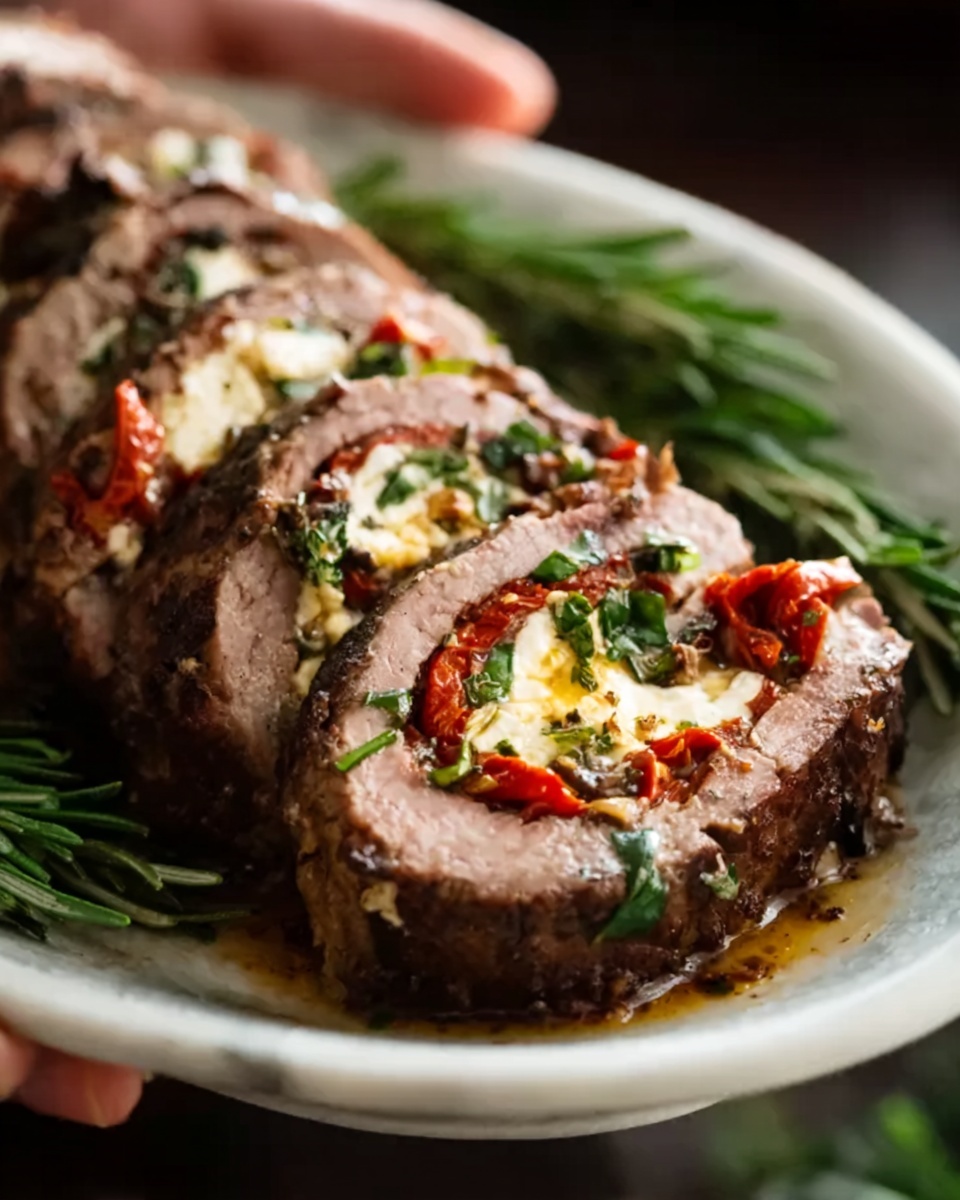 Italian Stuffed Flank Steak Recipe - Recipe Image