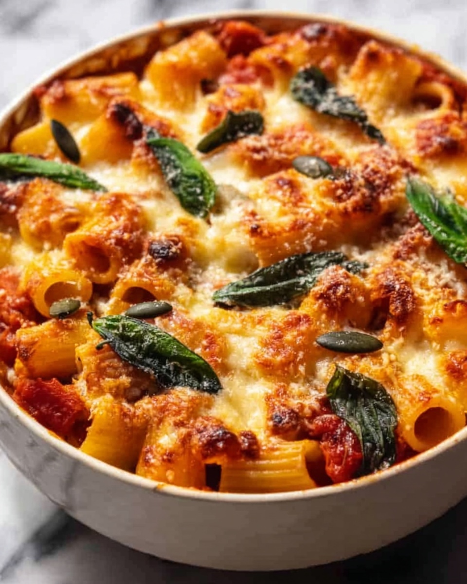 Pumpkin Tomato Pasta Bake with Walnuts and Sage Recipe - Recipe Image