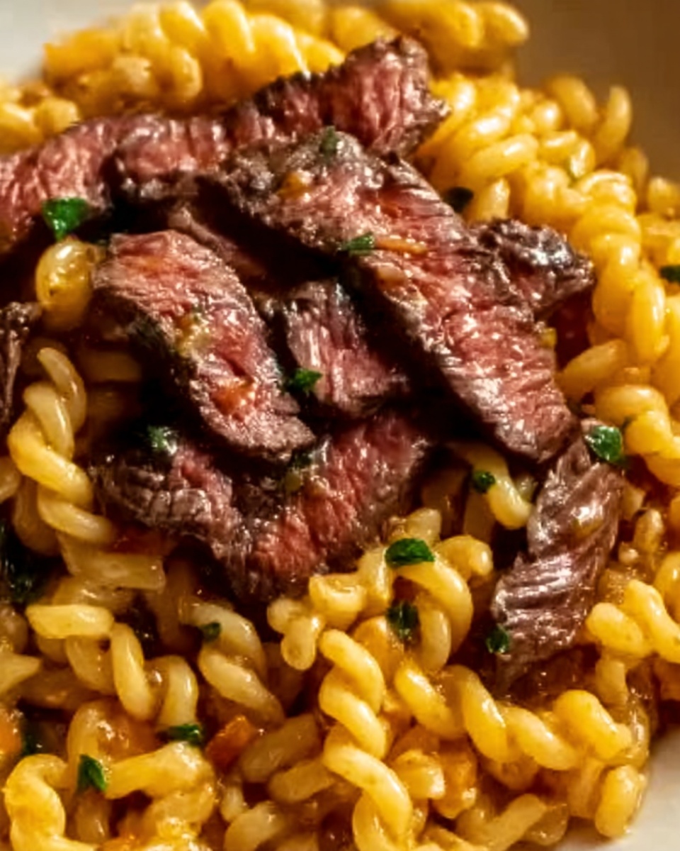 One-Pot Smoky Honey BBQ Steak Pasta Recipe - Recipe Image