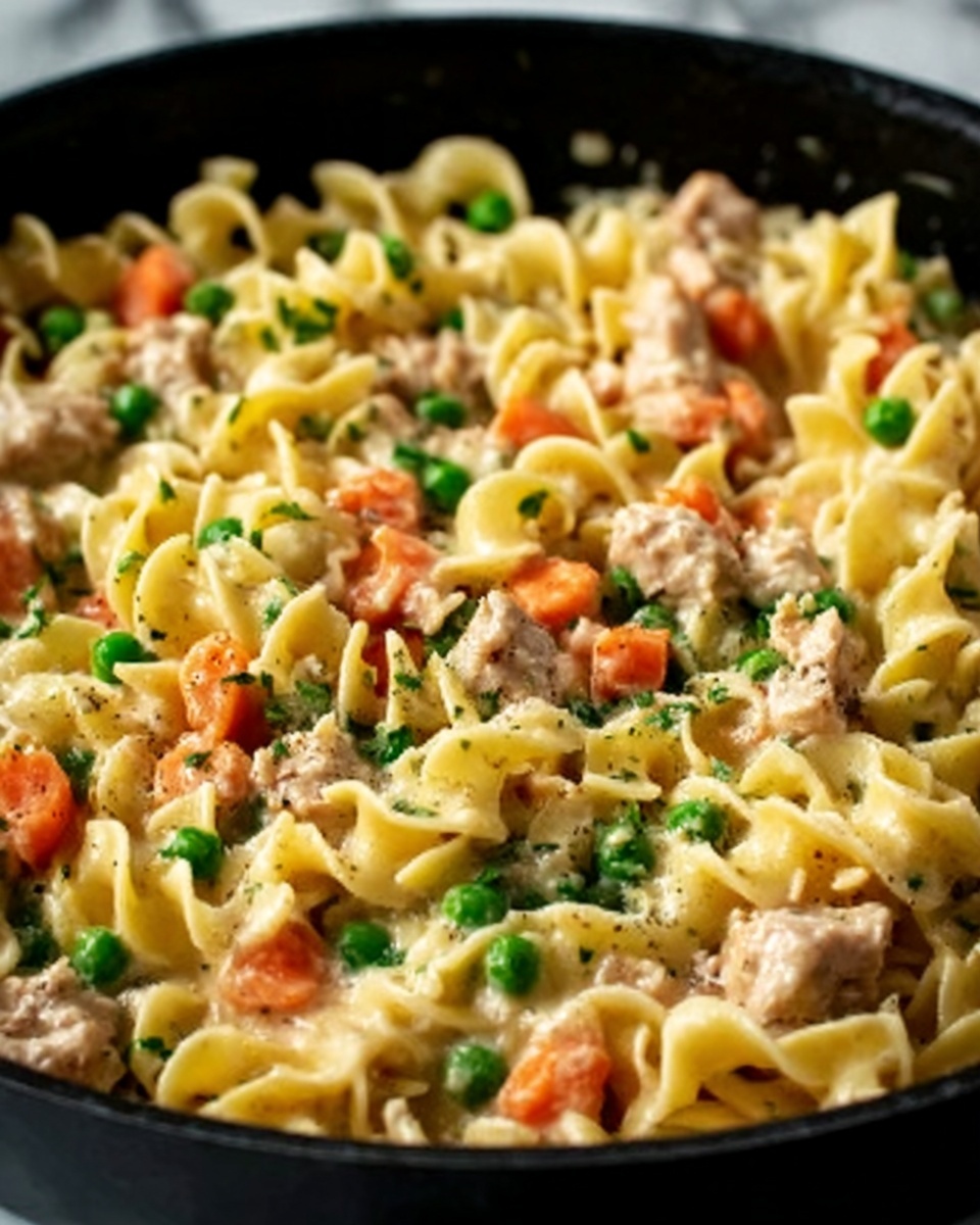 Chicken Pot Pie Noodle Skillet Recipe - Recipe Image