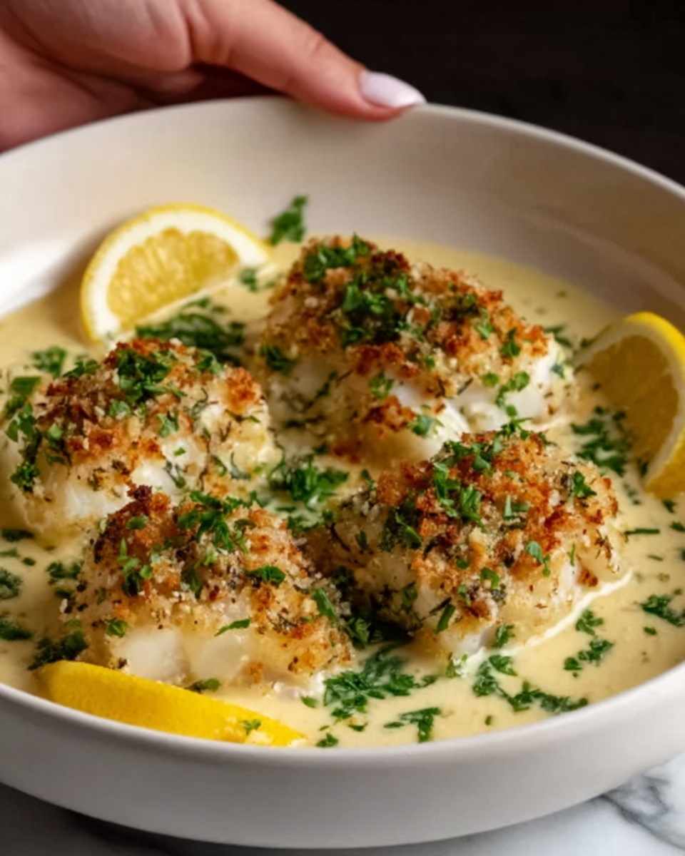 Baked Cod in Coconut Lemon Cream Sauce Recipe - Recipe Image