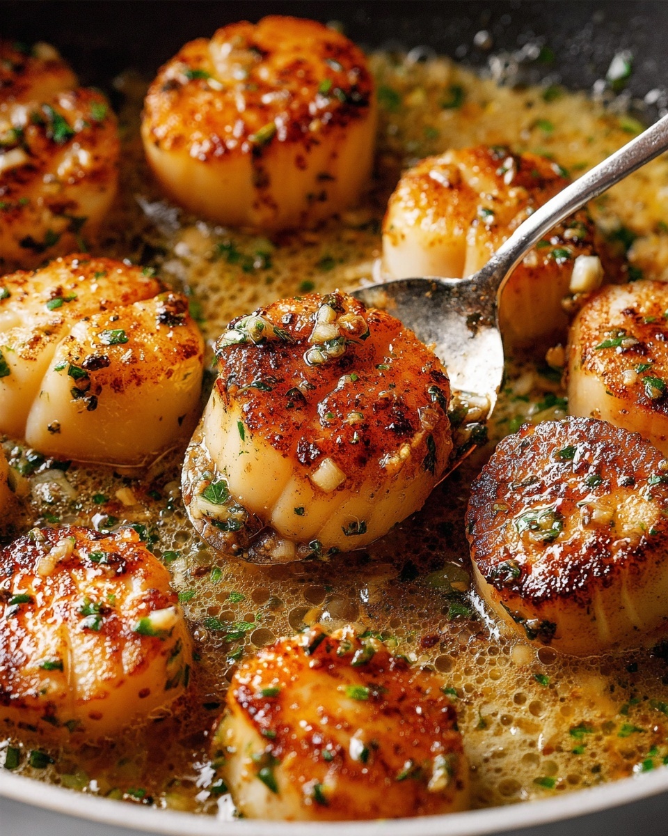 Pan Seared Scallops with Lemon Garlic Sauce Recipe - Recipe Image