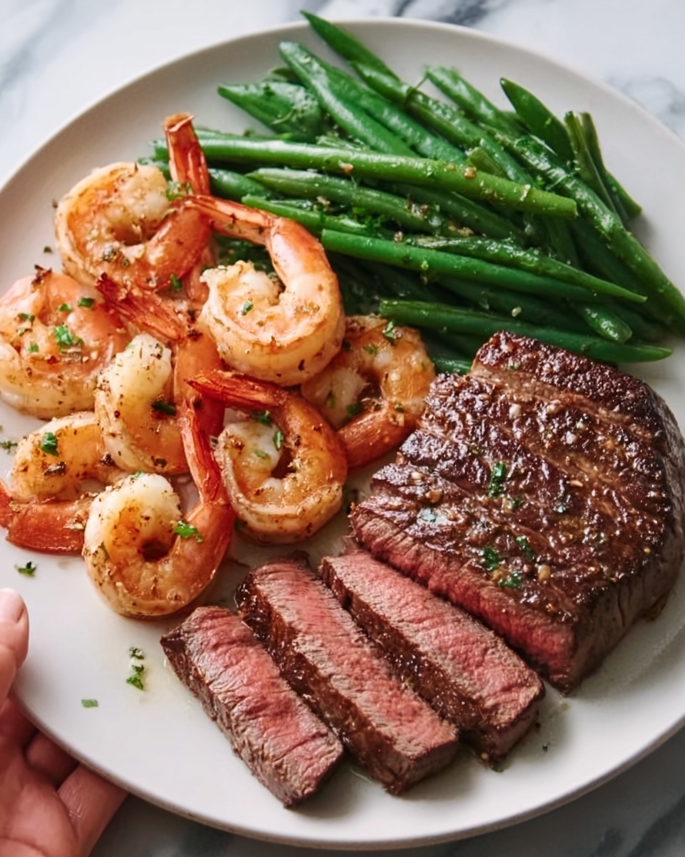 Garlic Butter Ribeye Steak and Shrimp Recipe - Recipe Image