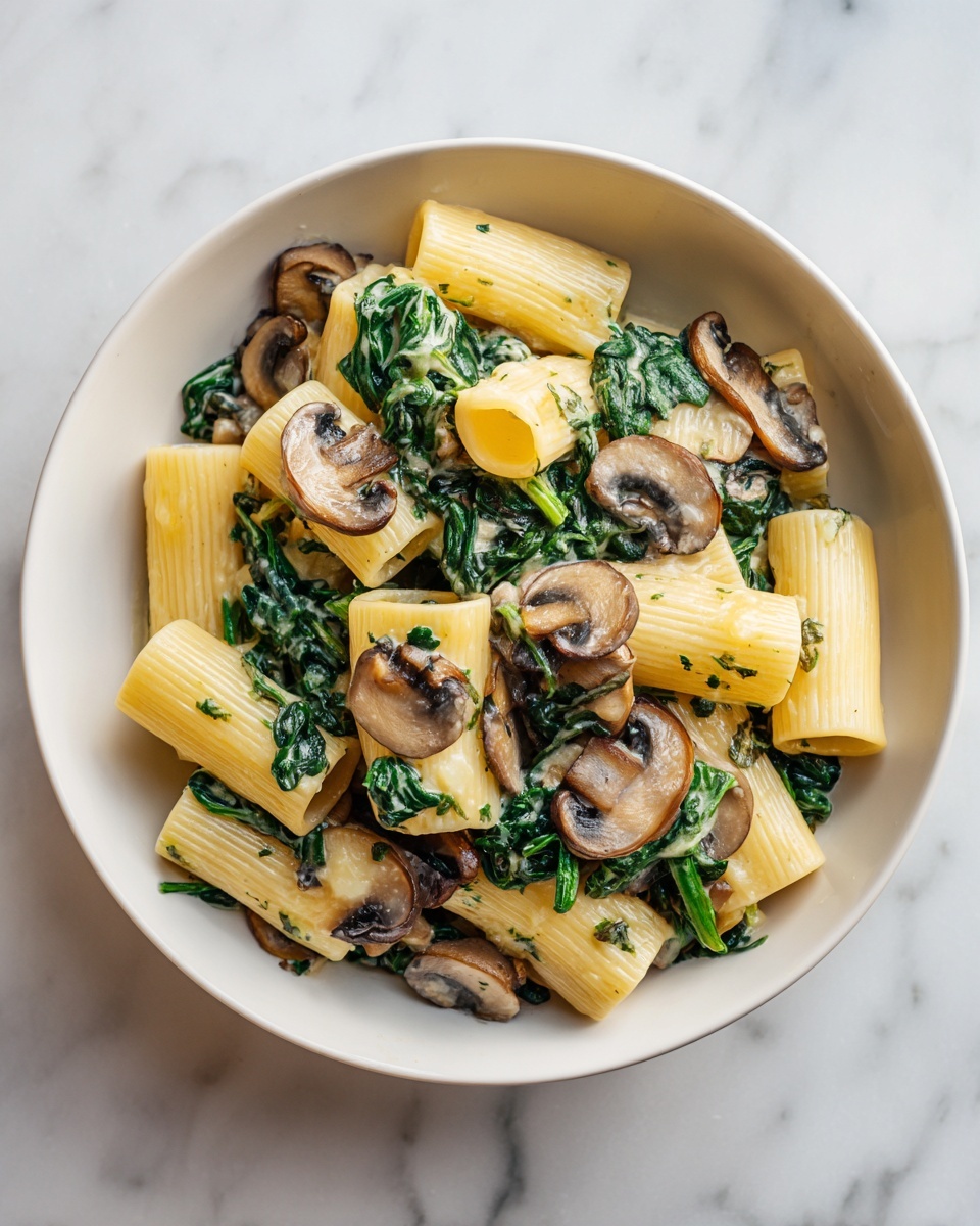 Spinach Mushroom Pasta Recipe - Recipe Image