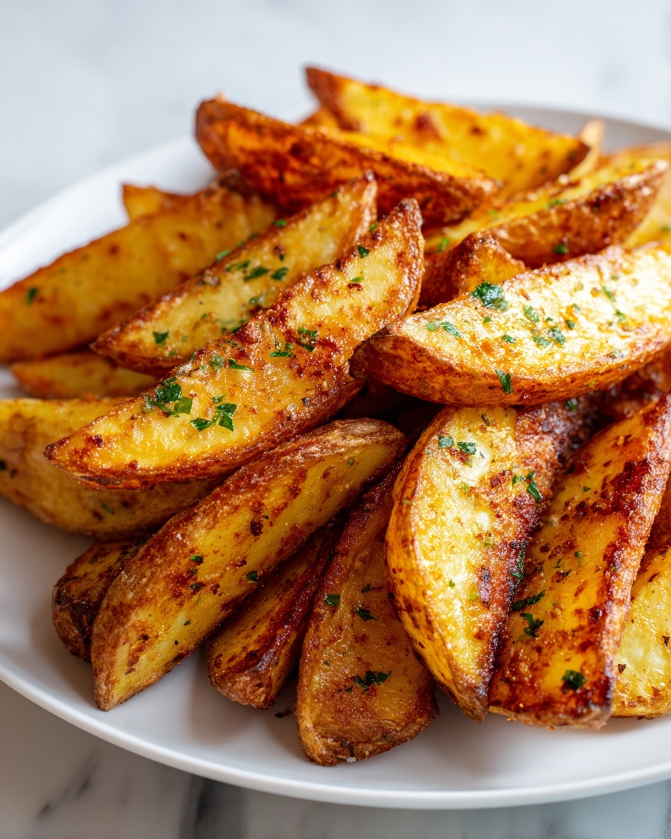 Crispy Roasted Potato Wedges with Seasoned Dips Recipe - Recipe Image
