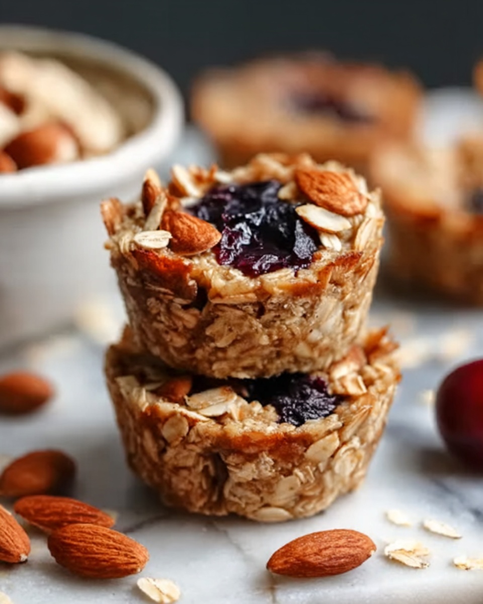 Cherry Almond Baked Oatmeal Cups Recipe - Recipe Image