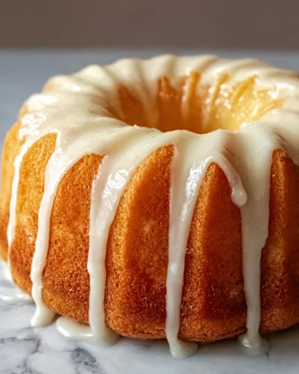 Vanilla Buttermilk Pound Cake with Cream Cheese Glaze Recipe - Recipe Image