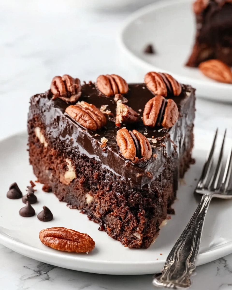 Gooey Chocolate Pecan Cake Recipe - Recipe Image
