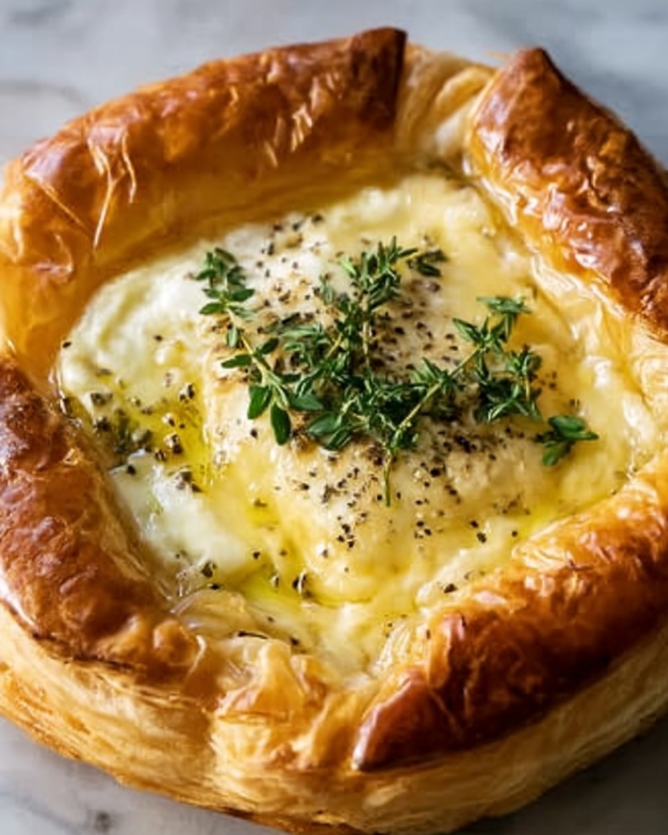 Brie en Croûte with Lemon Curd and Fresh Herbs Recipe - Recipe Image