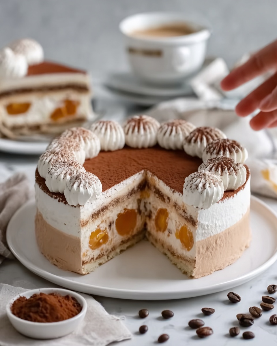 Sumptuous Espresso-Infused Biscuit and Cream Cheese Cake Recipe - Recipe Image