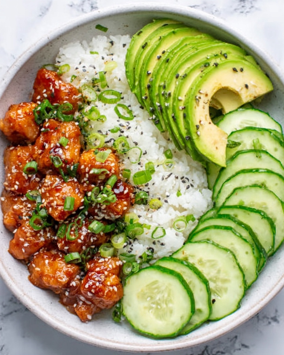 Spicy Salmon Bowls with Coconut Rice and Fresh Toppings Recipe - Recipe Image